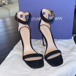 Stuart Weitzman Nudist Li Sandal 100 Black Suede